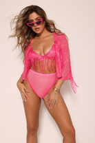 Pink Sequin Bra Underwear and Jacket Jamie Kidd collaboration