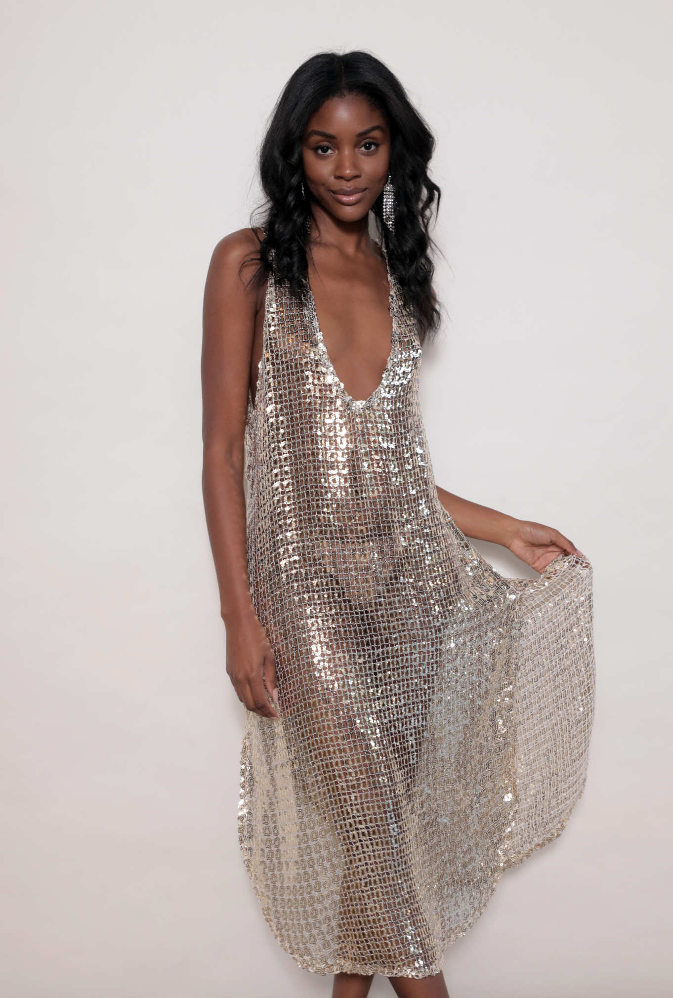 sequin midi dress