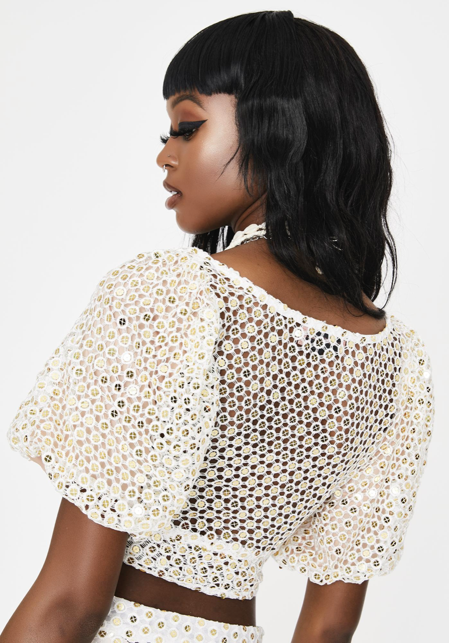 crop sequin top
