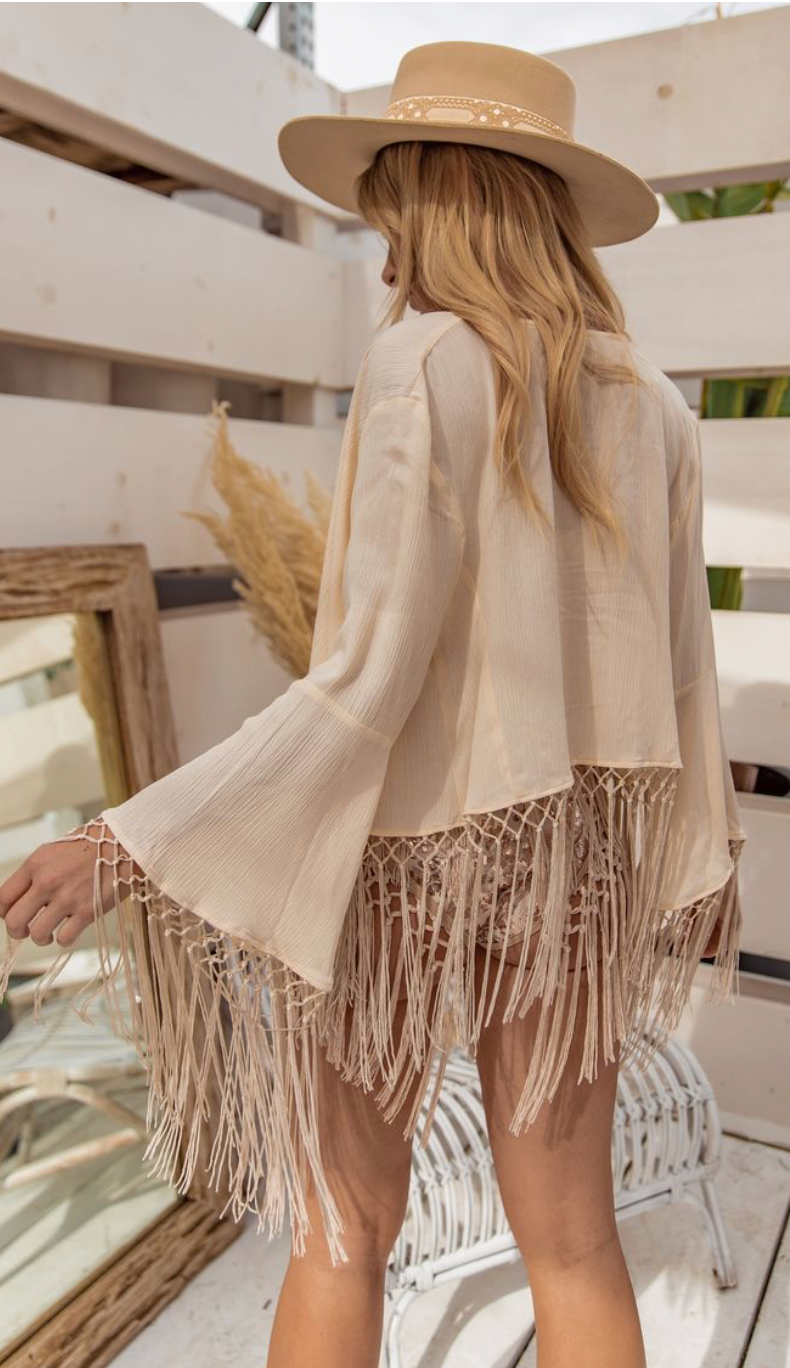 cream coverup with macrame trim