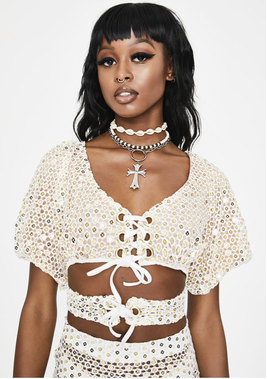 crop sequin top